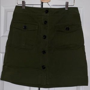 Ann Taylor- Cotton Olive Green Skirt
